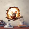 1 шт. 3D-наклейка на стену с изображением мультфильма - яркий дизайн книги для чтения с мышкой, водонепроницаемая съемная самоклеящаяся.