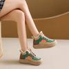 Shoes Female High Top Women's Vulcanize Shoes Warm Women Sneakers Mixed Colors Round Toe Lace Up Platform Ladies Casual Shoes