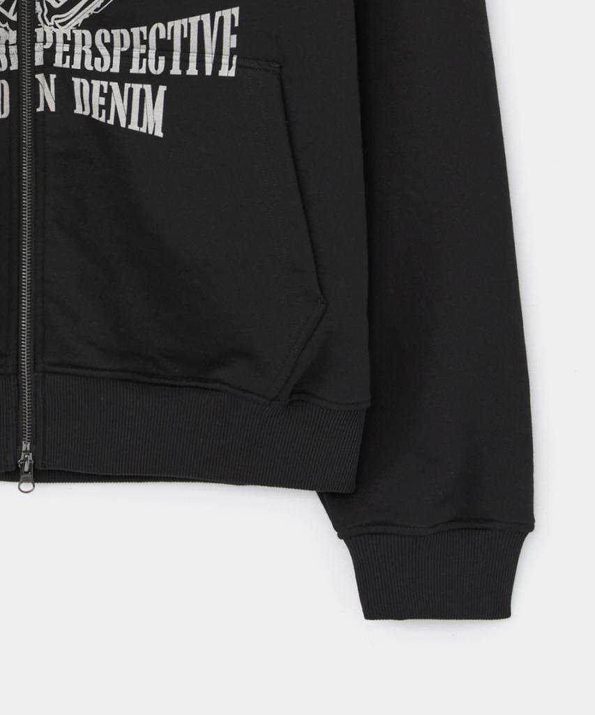 Maison Mined Толстовка с капюшоном на молнии с рисунком-зарисовкой сердца Черная