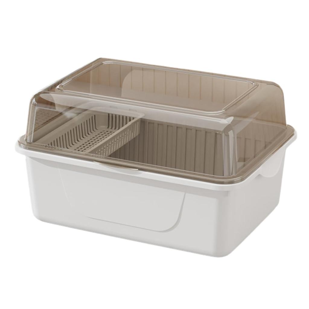 I'm So Happy Baby Bottle Rack with Lid, Portable Storage Case, Travel Stand, Drying and Disinfecting, Large Capacity, Dustproof (Brown)