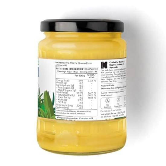 Kapiva Cetrified A2 Gir Cow Ghee 500ML | Traditional Vedic Bilona Method | Grassfed, Pure & Healthy | Curd-Churned | Rich In Nutrition