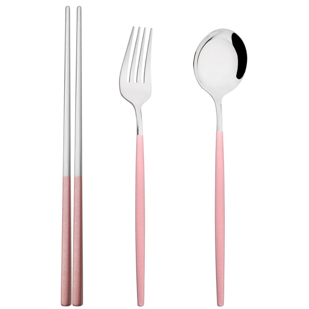 Зеркало, ложка, вилка, палочки для еды, набор посуды, 3 шт., столовая посуда из нержавеющей стали, золотой западный набор столовых приборов, кухонные принадлежности для ужина