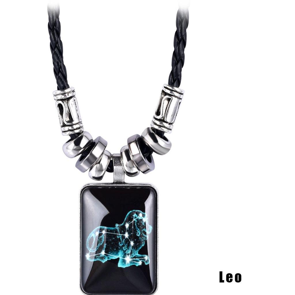 Ladies 12 Zodiac Astrology Design Pendant Necklace Constellation Galaxy