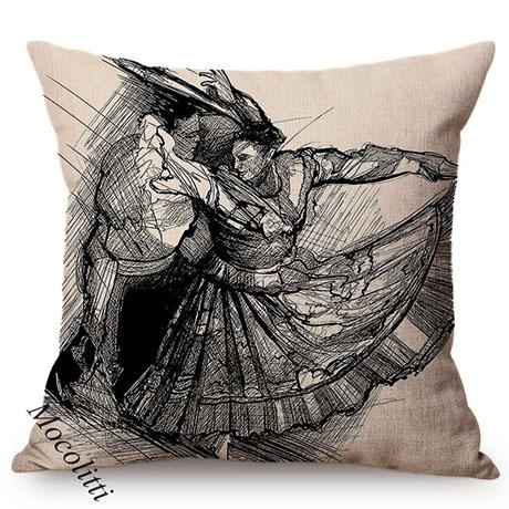 Ballet Girls Oil Painting Art Home Decoration Sofa Pillow Case Sexy Woman Portrait Impressionism Painting Style Cushion Cover