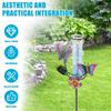 Solar Stake Rain Gauge Precise Butterfly Decor LED Rain Measure Gauge With Iron Stand Weatherproof Rain Water Meter for Garden