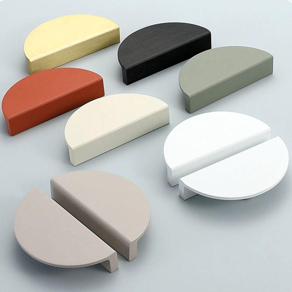 Aluminum Alloy Cabinet Door Knobs Semicircle Drawer Pull Handles New Half Moon Handle Wardrobe