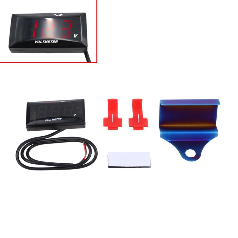 Digital Voltmeter LED Display DC10-150V for Moto with Waterproof Bracket for Reliable Automotive Use