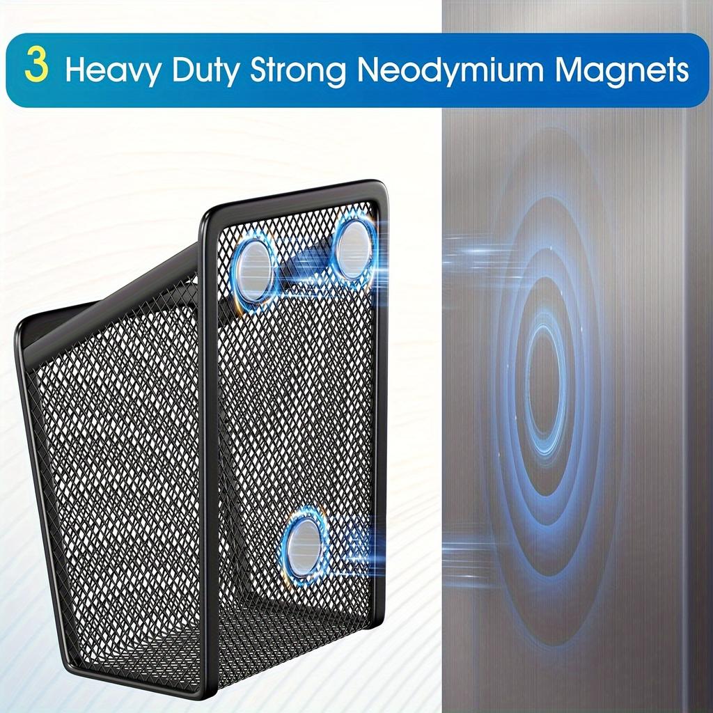 Magnetic Mesh Stainless Steel Pencil Holder: Organize Your Office Or Home with Style