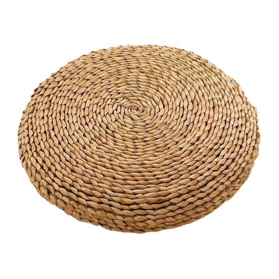 Handcrafted Straw Sitting Cushion Handwoven Padded Round Seat Cushion Cushion Rustic Japanese Style for Tatami Meditation