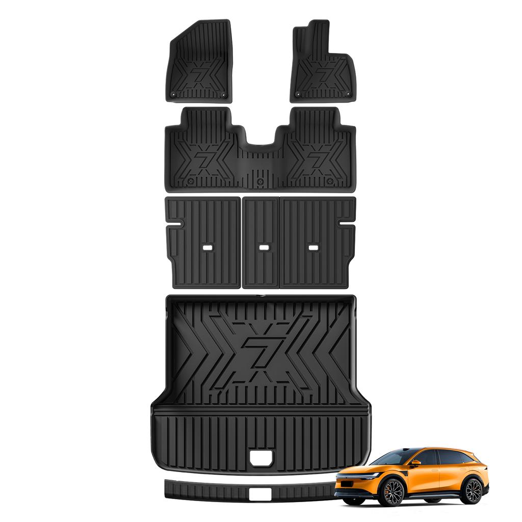 Smabee Right Drive for Zeekr 7X RWD 2026 2025 (Not Fit AWD) All -Weather Floor Mats Seat Back Protector Storage Tray Black