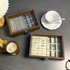 Коробка для демонстрации ювелирных изделий Чехол для хранения для колец Ожерелий Серьг Высококачественная Маленькая Ручная Шкатулка для Украшений Черный Орех