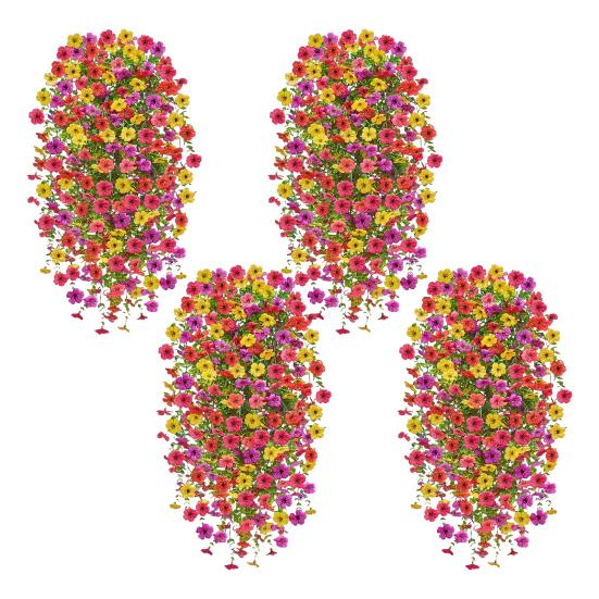 1/4 шт. Подвесной искусственный цветок фиалки, Устойчивый к УФ-лучам, Искусственный шелковый цветок