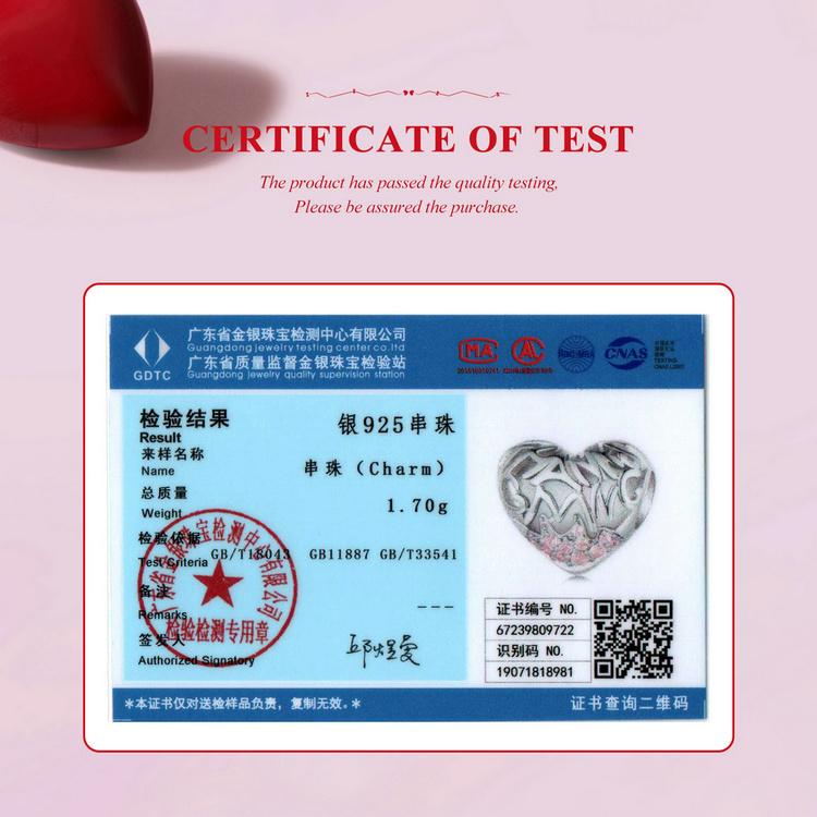 BAMOER стерлингового серебра 925 пробы розовое сердце бусины бабочка подвеска для женщин браслет и ожерелье DIY подарок на День благодарения ювелирные изделия