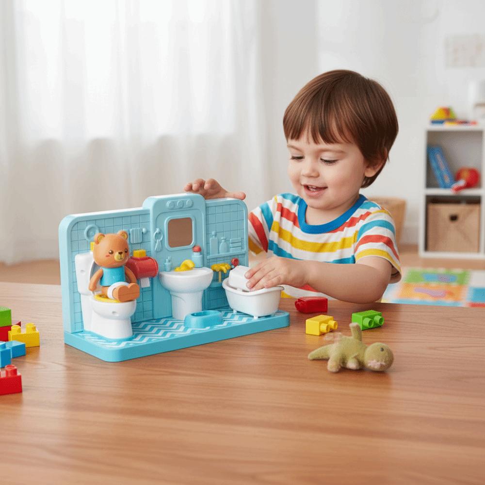 Enlightenment Toy Funny Electronic Toilet Toy Restroom Puzzle Toy  Doll House Accessories