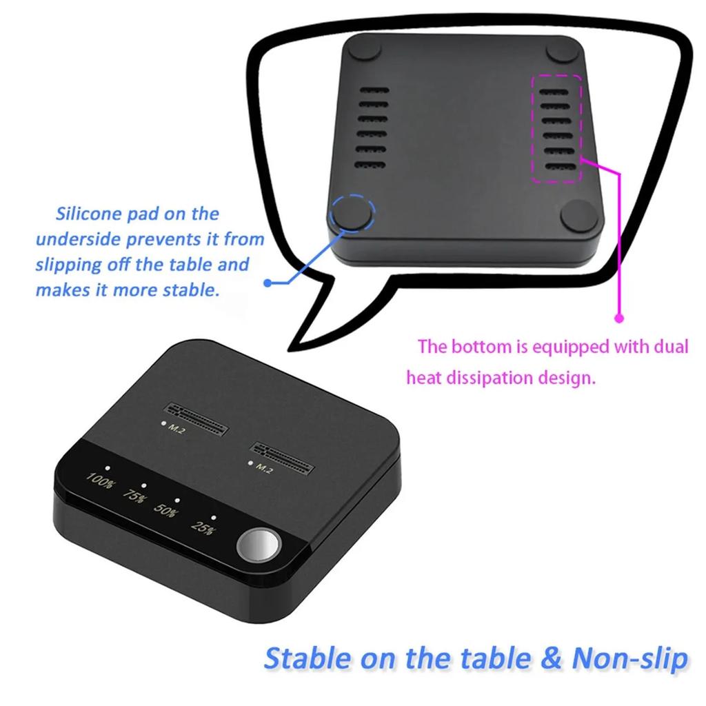 Дубликатор M.2 Serial ATA Широкая совместимость Скорость 20 Гбит/с Поддержка 16 ТБ SSD Док-станция для клонирования с питанием от USB C для обновления игр