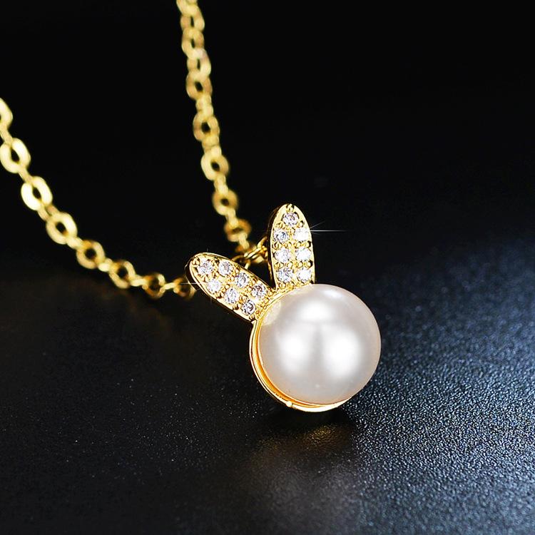 Niche Ins Стиль Темперамент Модные Ювелирные Изделия Жемчужное Ожерелье Кролика Легкое Роскошное Высокое Чувство Простая Ключичная Цепочка Для Женщин