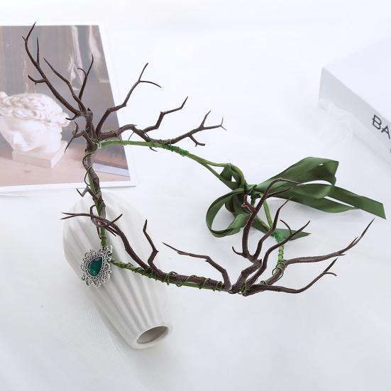 Повязка на голову с короной из цветов феи, регулируемый размер, диадема с лесным цветочным принтом для женщин и девочек, реквизит для косплея на Хэллоуин, свадьбу, фотосессию