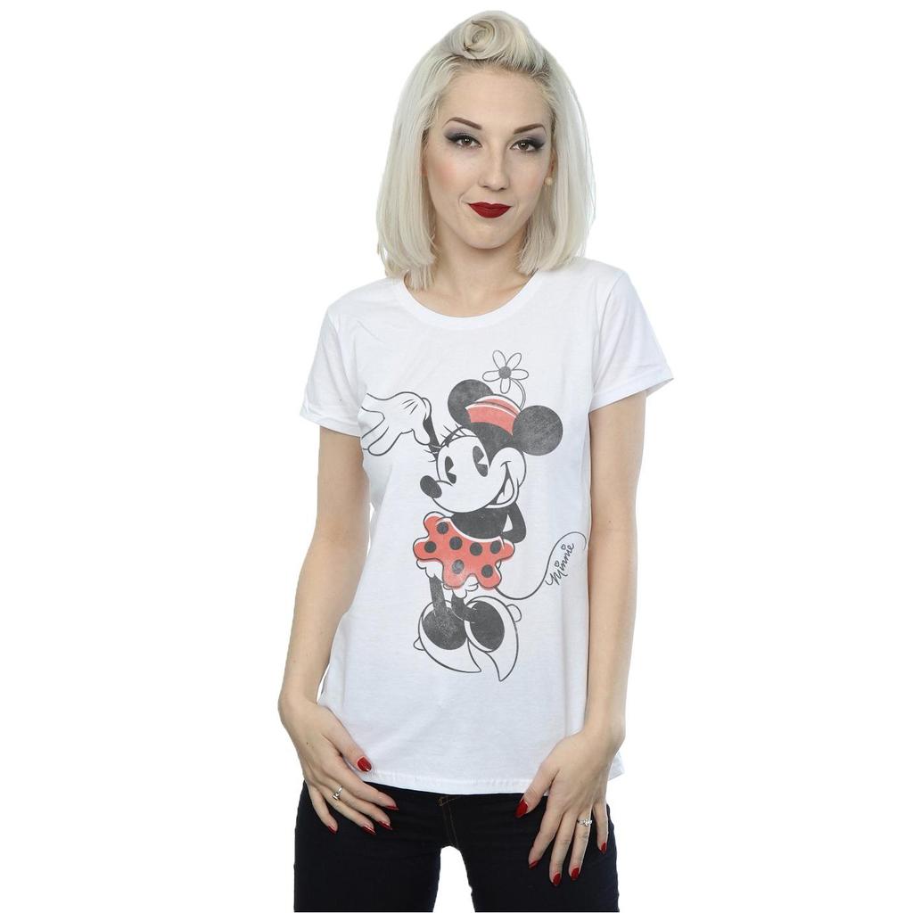 Disney Womens/Ladies Minnie Mouse Waving Cotton T-Shirt