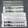 3d ABS cromo letras negras V8 BITURBO Logo emblema guardabarros de P3coche pegatinas laterales insignia para C63 E63 S63 GLC63 GLE