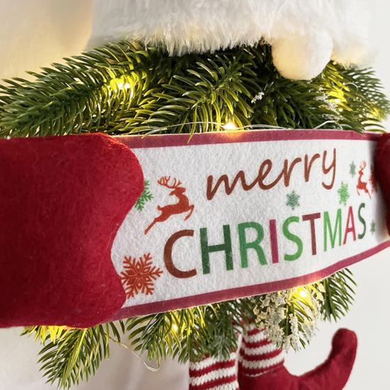 Рождественский венок с подсветкой Гном Искусственный венок из сосны и ели для входной двери Шведский Томте Подвесная табличка для рождественского крыльца Внутренний и наружный домашний декор