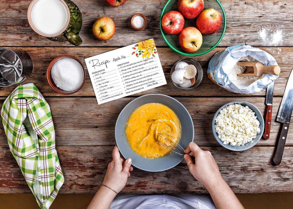 Inkdotpot 4x6 Inch Recipe Cards (Set of 50) , Thick Double Sided Premium Card Stock- Modern Style White Recipe Notecards