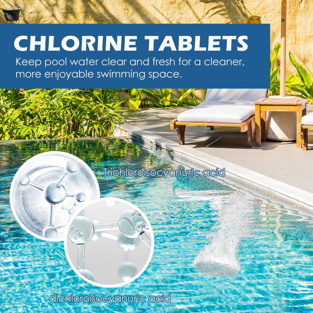 Clarifying And Decontamination Of Swimming Pool Quality, Removing Odor, Multi Purpose Cleaning Effervescent Tablets