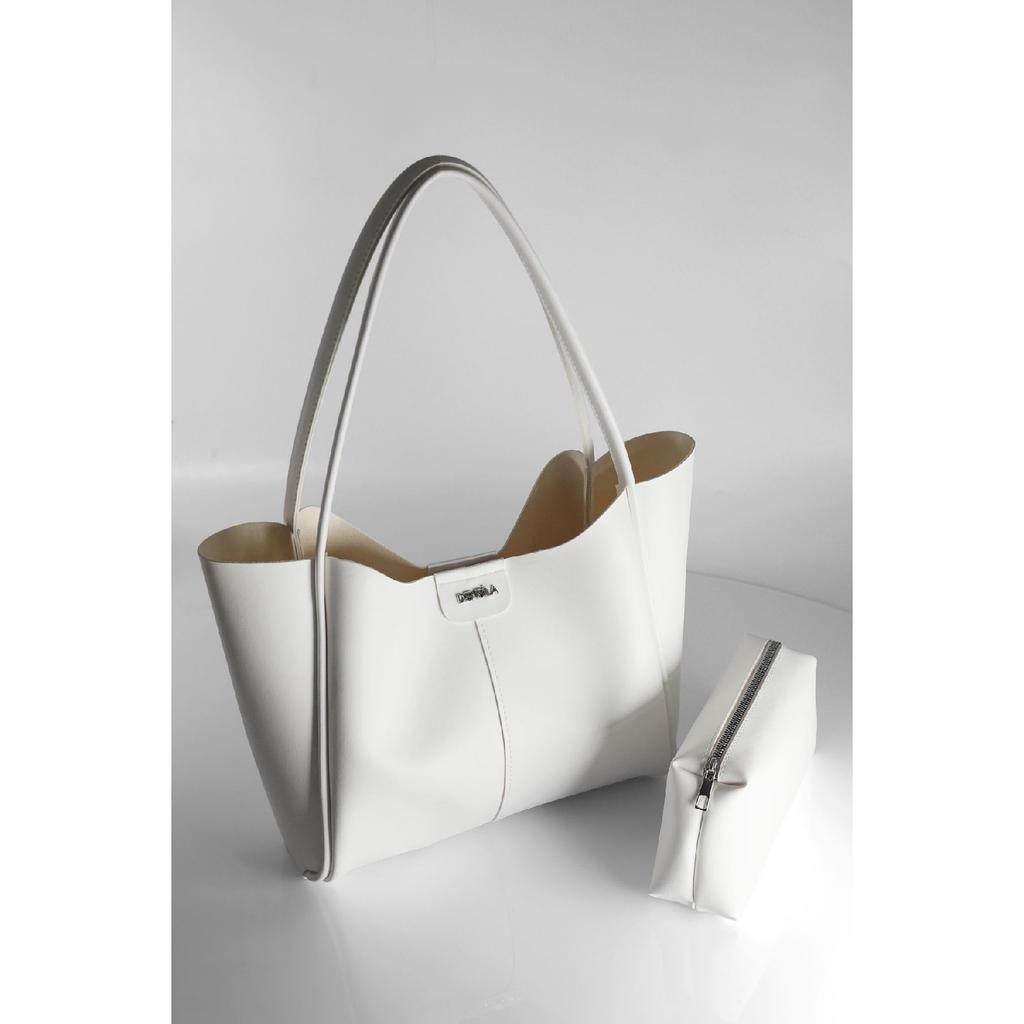 Women's Black Large Size Makeup Bag Hand And Shoulder Bag