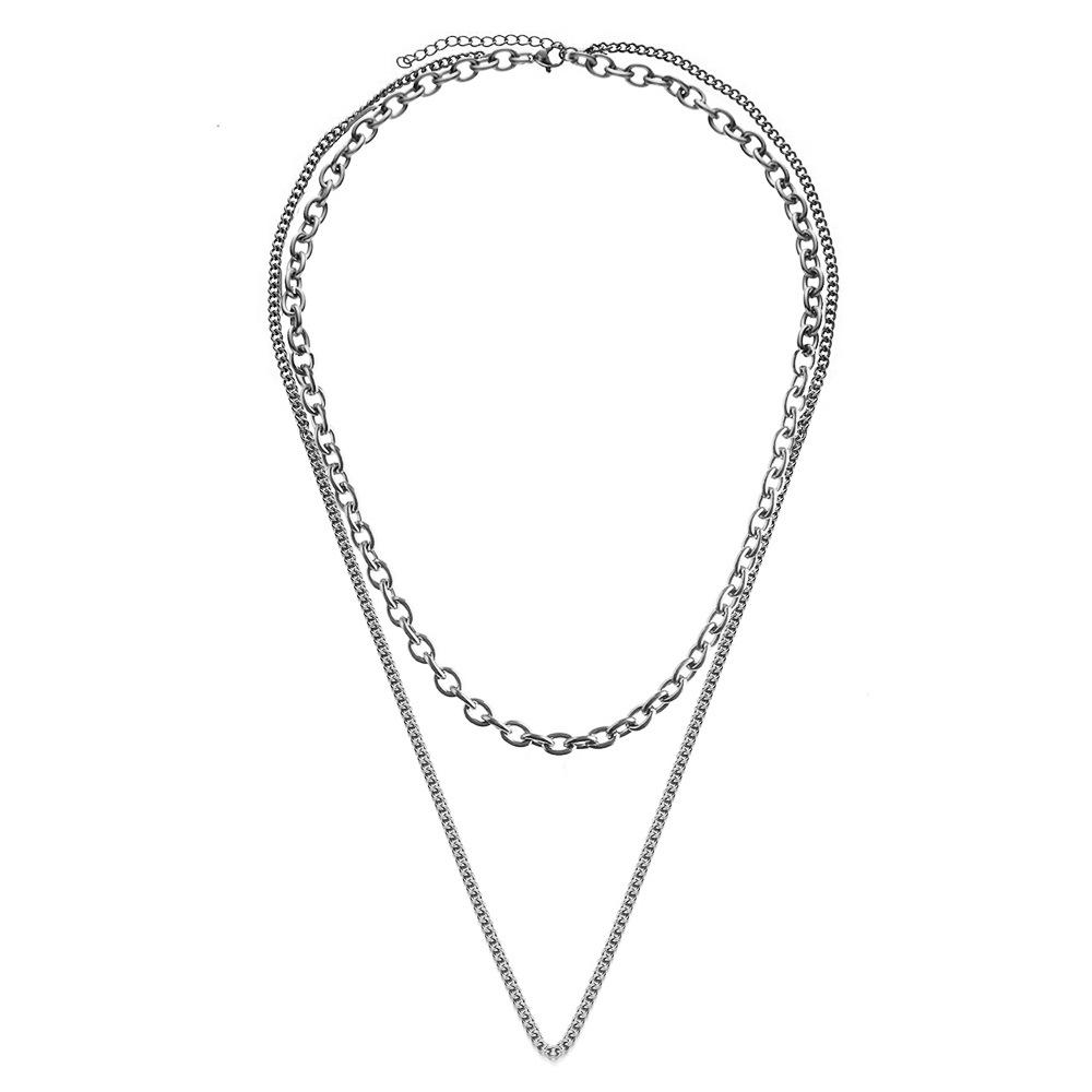 Elegant Double Layer Stainless Steel Christmas Necklace for Women
