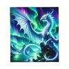 Фланелевое одеяло Aurora White Dragon - Мягкое, теплое и подходит для машинной стирки, для всех сезонов - Идеально для спальни, автомобиля,