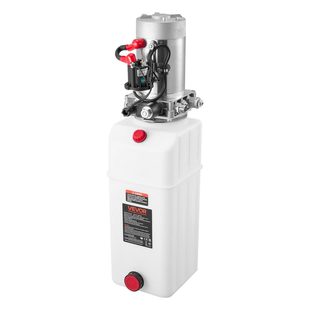 VEVOR 8 L Hydraulic Power Unit, Single Acting Dump Trailer Pump, 22 MPa Max Relief Pressure & 3.4 L/min Flow Rate