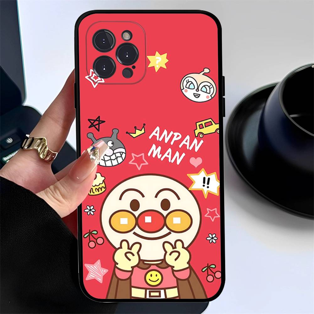 C-Дети A-Анпанман Чехол для телефона Для iPhone 17 16 15 14 13 12 11 Pro Max Plus Черный Чехол