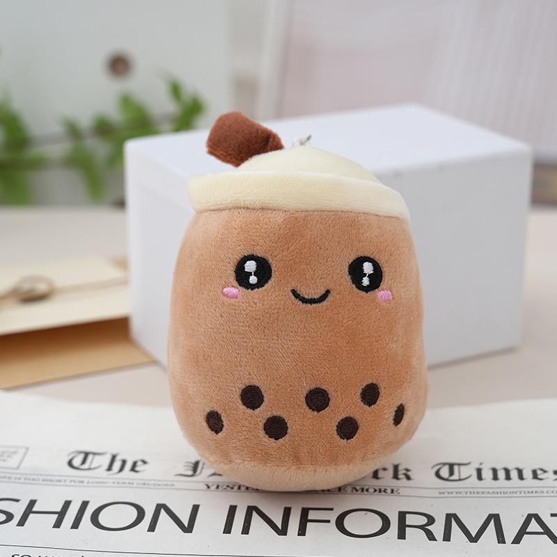 Pearl Milk Tea Cup Plush Keychain - Cute Fruit Tea Bag Accessory and Small Gift