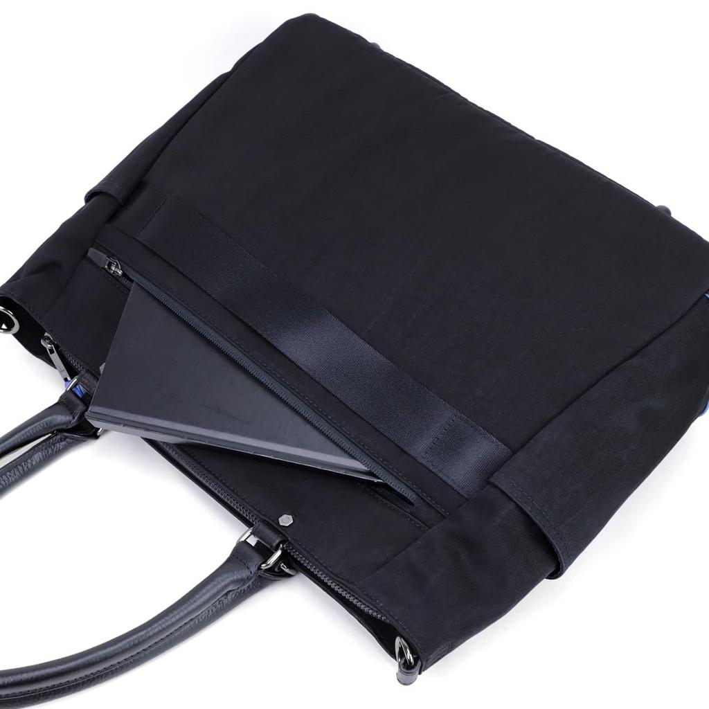 Lanvin en Bleu представляет двухстороннюю горизонтальную сумку-тоут, совместимую с 13,3-дюймовым ноутбуком, №. 513712 Черный