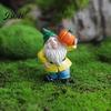 Whimsical Outdoor Garden Decor Mini Gnomes Figurine, Resin Welcome Gnome Statue, Small Handcrafted Ornament Dwarf for Fairy Garden, Flower Pot,