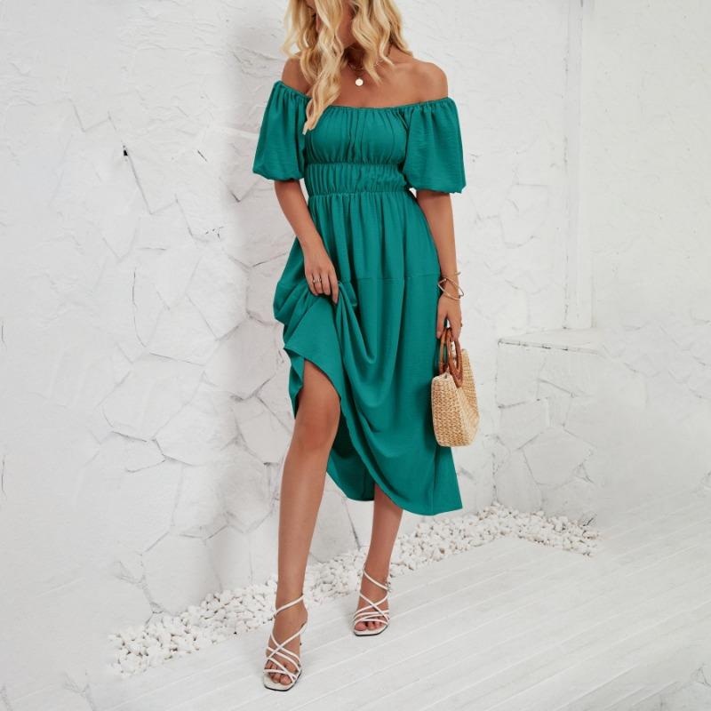 Летнее женское модное однотонное плиссированное платье без бретелек длиной до щиколотки с v-образным вырезом