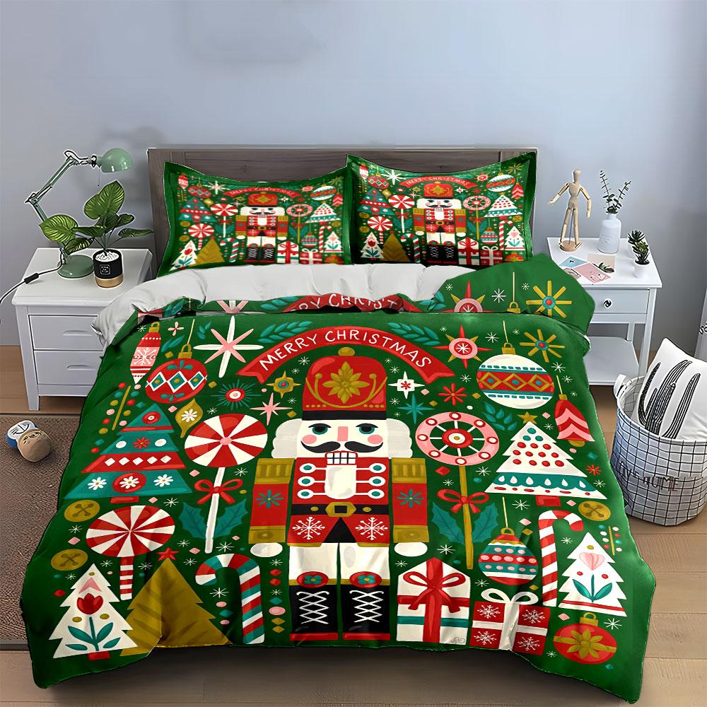Nutcracker Christmas Set Bedding Duvet Cover Set Duvet Cover Pillowcases (1*Duvet Cover 2*Pillowcases, without duvet insert)