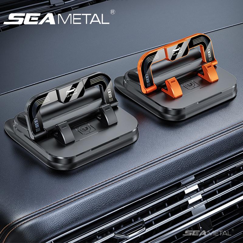 SEAMETAL Dashboard Car Phone Holder 360 Rotation Navigation Bracket Non-slip Silicone Mount Parking Phone Number Plate