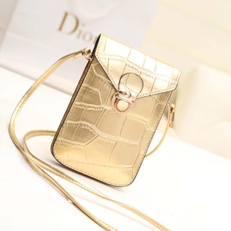 Classic Leather Women Cell Phone Wallet Pocket Purse With Shoulder Bags