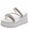 Fashion New Summer Women Slippers Flip-Flops Ladies Beach Bling Wedge Heels Shoes Woman High Platform Crystal Slippers Outside Sandals