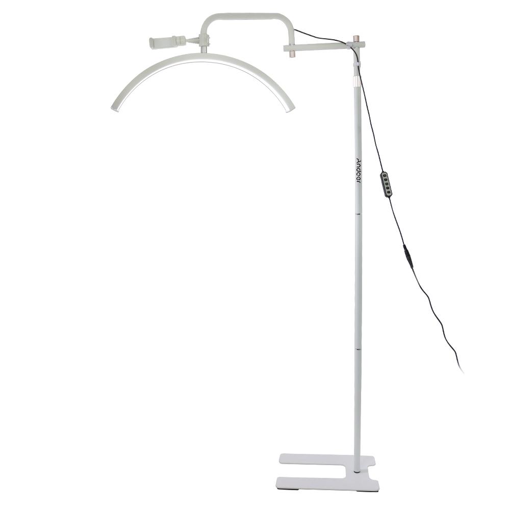 Andoer 36W Half-moon Shaped Fill Light Floor LED Video Light 3200K-5600K Dimmable with Metal Light