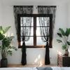 French Country Lace Sheer Curtain With Floral Mirror Semi-Sheer Living Room Bedroom Balcony Window