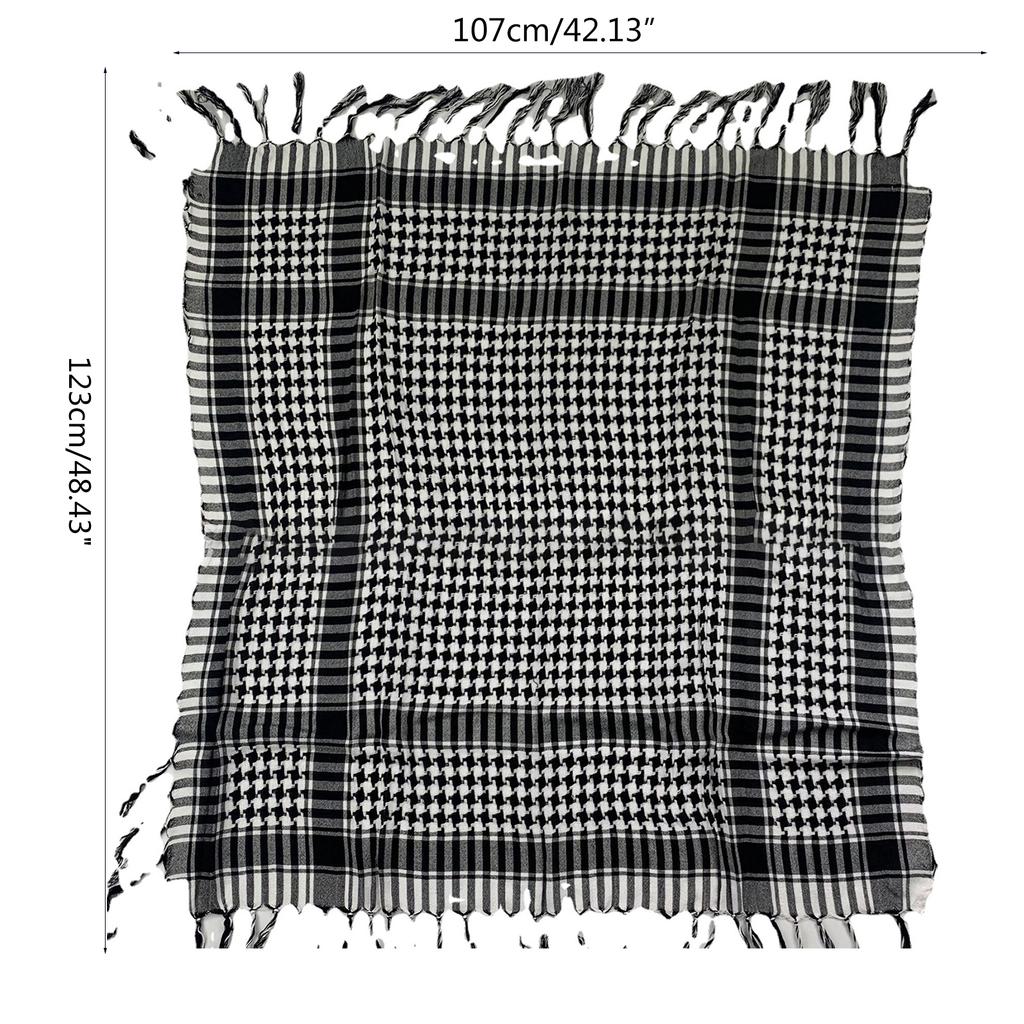 Lightweight Adult Lattice Pattern Shemagh Scarf Multi Purpose Headscarf Adjustable Religious Scarf Outdoor Headwrap