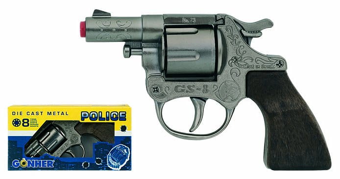 Gonher Mały Pistolet Metalowy Policja 73/0 Kapiszony