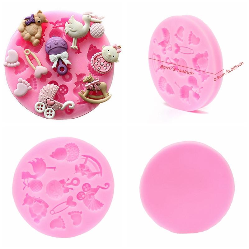 Силиконовая форма для детского душа, форма для помадки, торта, шоколадная выпечка, сахарный декор, MEIfang