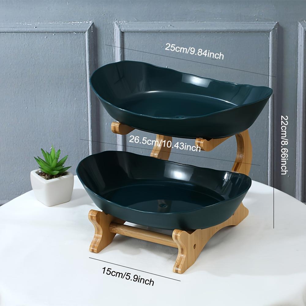 Креативный 1/2/3-уровневый роскошный поднос из бамбукового дерева для фруктов, закусок, конфет, десертов, кухонной посуды, многоуровневый держатель для сервировочной корзины в европейском стиле