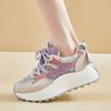 Весенние дышащие сетчатые кроссовки на толстой подошве для женщин, повседневная спортивная обувь на шнуровке, удобные женские кроссовки для активного отдыха