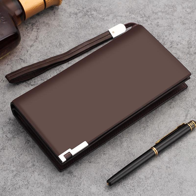 Мужской длинный клатч-кошелек на молнии с отделениями для нескольких карт большой емкости