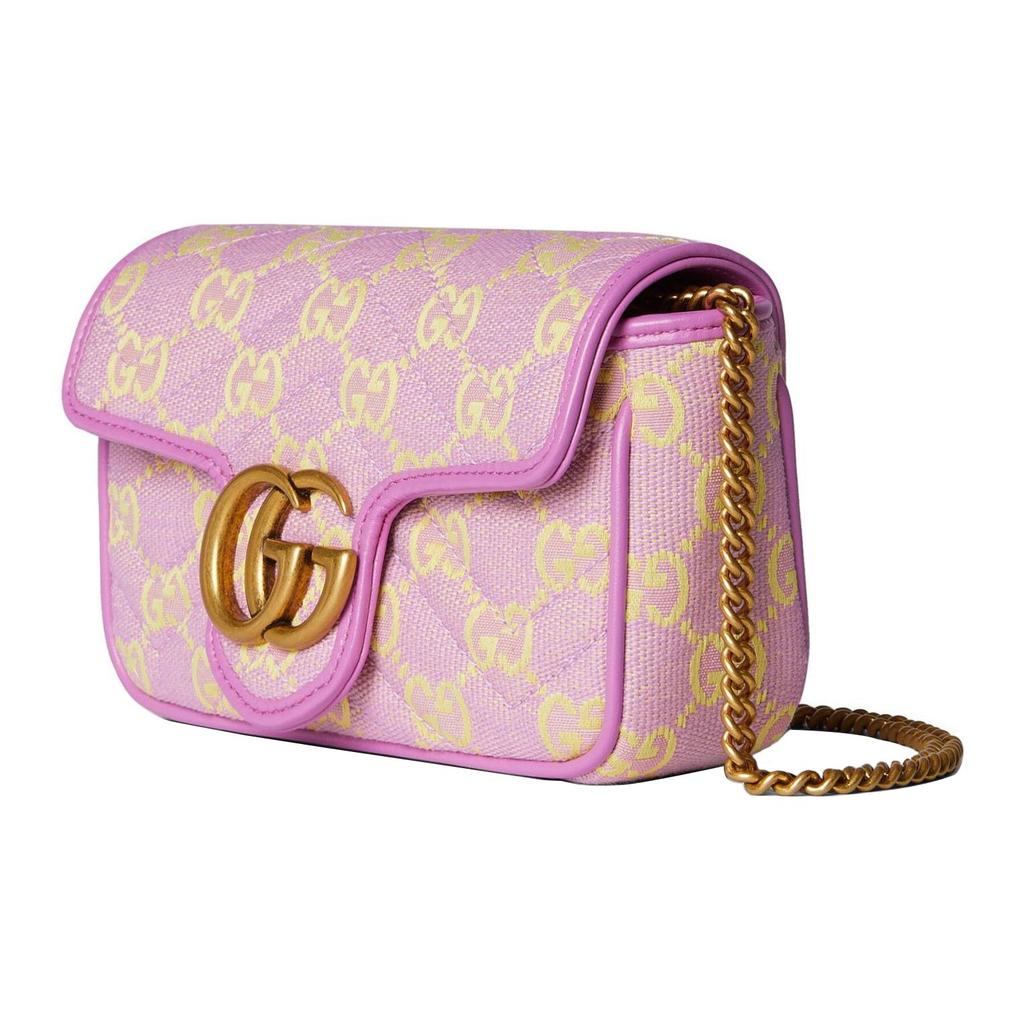 Gucci Супермини Сумка на плечо Сиреневый/Желтый Женские Сумки на плечо Розовый 783141-FADAT-8741
