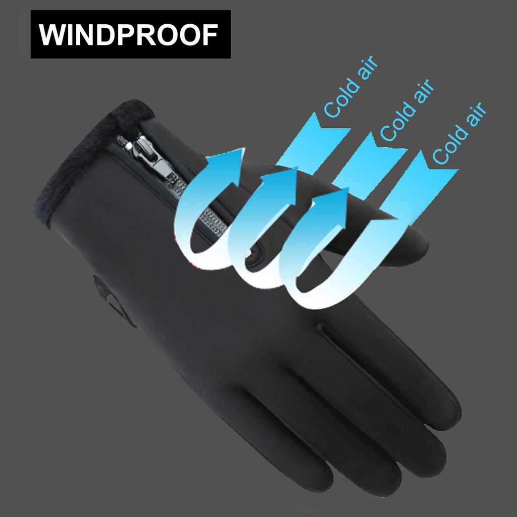 Outdoor Winter Warm Gloves Touch Screen Fingers Gloves Anti Slip Windproof Waterproof for Running Cycle Driving Hiking