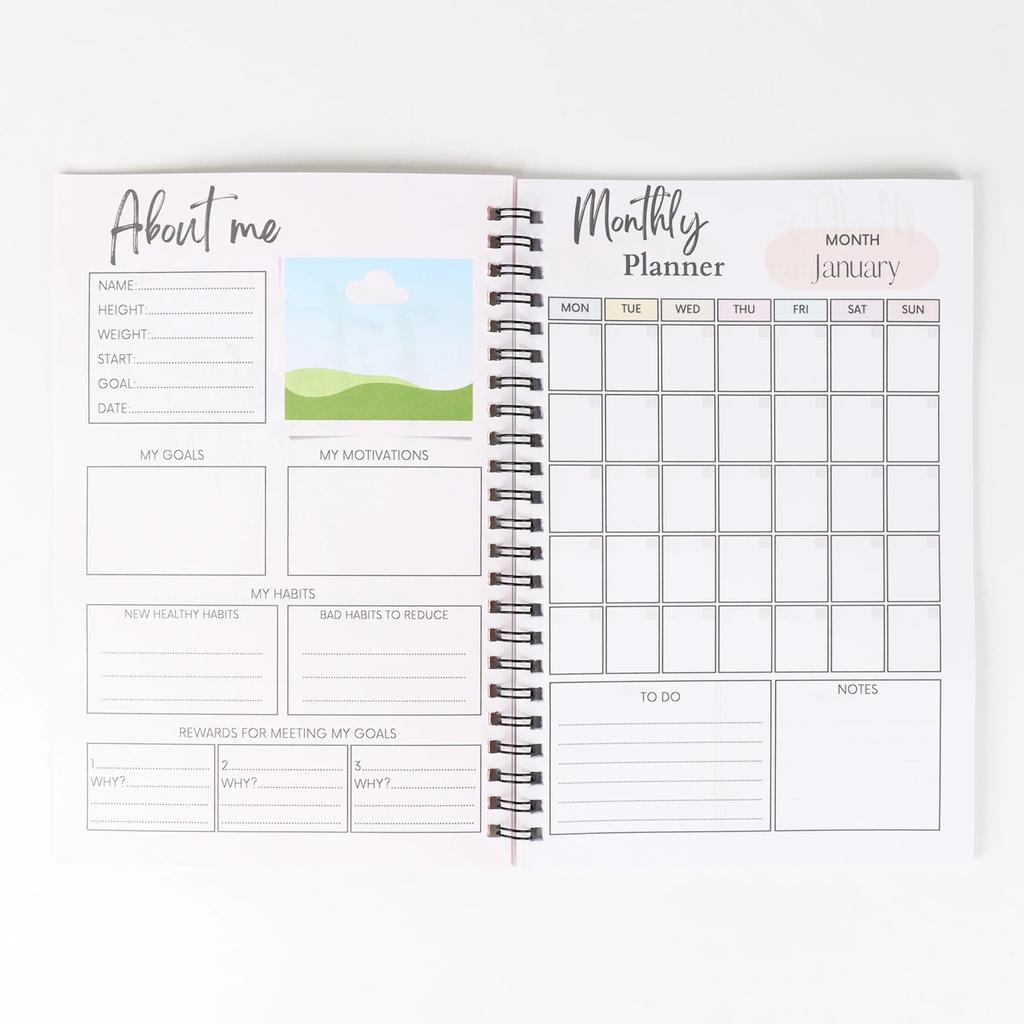 Weight Loss Journal Notebook Pounds Lost & Body Measurements Tracker Exercise Fitness Planner For Men Women Gym Enthusiasts